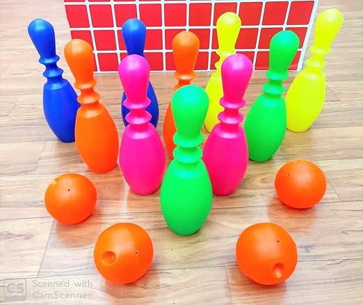 Negi Big Plastic Bowling Set with 6 Pillars and 2 Ball Set (XXL Bowling Set of 6)