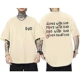Sulayesh Christian Shirts for Men Inspirational God Shirt Religious Faith Tshirt Oversized Jesus Bible Verse Graphic Tee Top