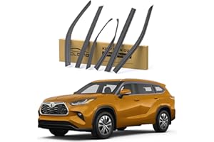 GEARMEISTER Rain Guards Fit for Toyota Highlander 2020 2021 2022 2023 2024 2025 L LE XLE XSE Limited Platinum Hybrid, Durable Tape on Side Windows Wind Deflectors Black - 6 PCS
