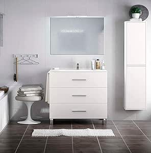 PDM Mueble de baño Kayla con Espejo y Lavabo cerámico - 3 ...
