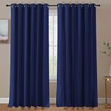 Aspire Homeware Blackout Curtains 90x90 Navy Eyelet 2 Panels Thermal