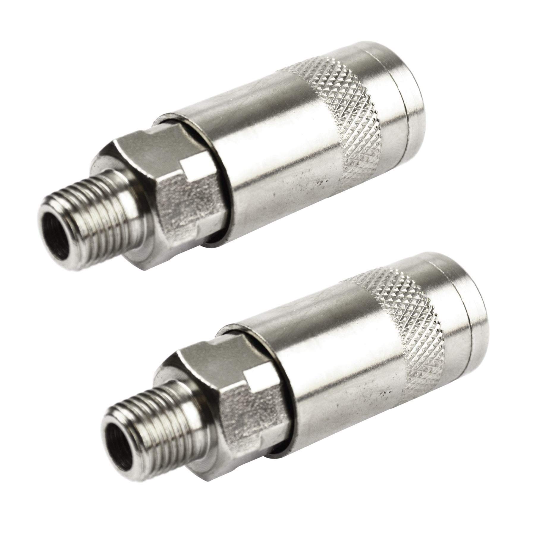Air Line Hose Connector Fitting Female Quick Release 1/4 BSP Male 2pk FT8