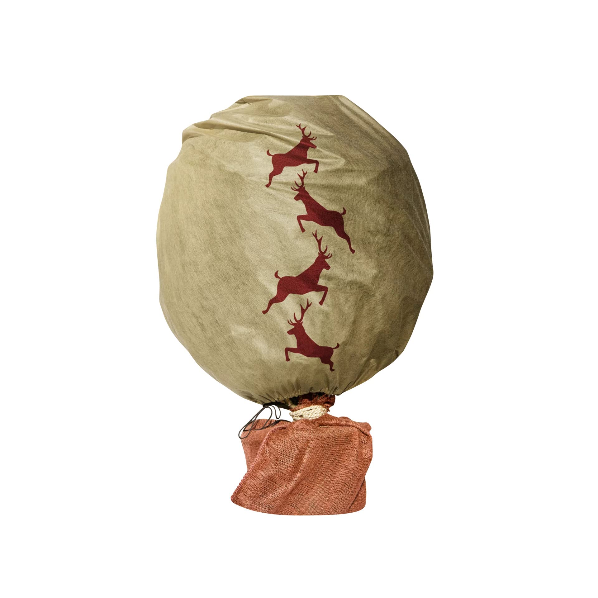 Windhager Winter Decorative Fleece Cover Protect XL, Cold Protection, Frost Protection for Plants, Winter Fleece, Garden Fleece, Cover Fleece, 1.1 x 1.1 m, Deer Motif, Beige