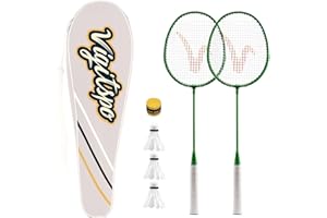 VIGVITSPO Racket Set with Shuttlecocks,Hand Glue & Carry Bag | Professional-Grade Badminton Racket Set | Lightweight Design & Non-Slip Grip