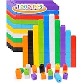 QUYSK 1000 Pcs Math Linking Cubes for Classroom, Kids Counting Blocks for Math STEM Connecting Cubes Math Manipulatives Linking Building Blocks for Spatial Intelligence, Counting,and Creativity