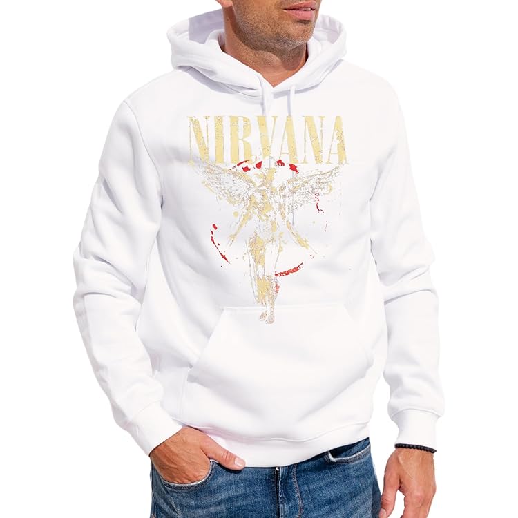 Viki Gabor Sweat à Capuche Noir Nirvana Kurt Cobain Concert - Taille S à 5XL - Personnalisable Sweat Capuche Nirvana