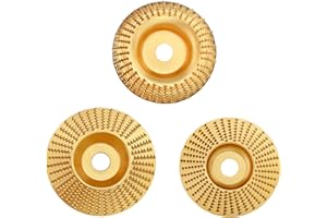 BAIQI Angle Grinder Wood Disc Set,Three Pcs Engraving Kit, 4" and 1/2 with 5/8" Arbor for Angle Grinder, Wood Shaping Wheel, Stump Grinding Tools for Cutting,Grinding,Carving (3 PCS Carving Disc Set)