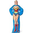 Northwest Wonder Woman Adult Silk Touch Comfy Throw Blanket with Sleeves, 48" x 71"