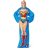 Northwest Wonder Woman Adult Silk Touch Comfy Throw Blanket with Sleeves, 48" x 71"