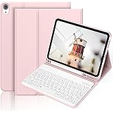 BQDIYOO Case with Keyboard Available in Multiple Styles and Colors, Case for iPad 11th/10th Generation with Keyboard,11 inch A16/10.9" iPad 10 Case (2025/2022) with Pencil Holder Auto Wake/Sleep, Pink