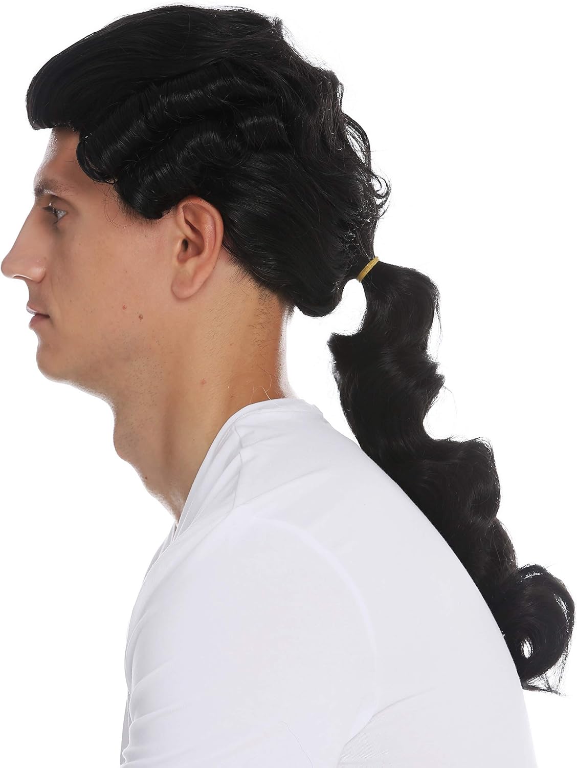 WIG ME UP - VK-31-1B wig men man historic baroque renaissance black braid noble man, Velvet black (1B) - Image 5