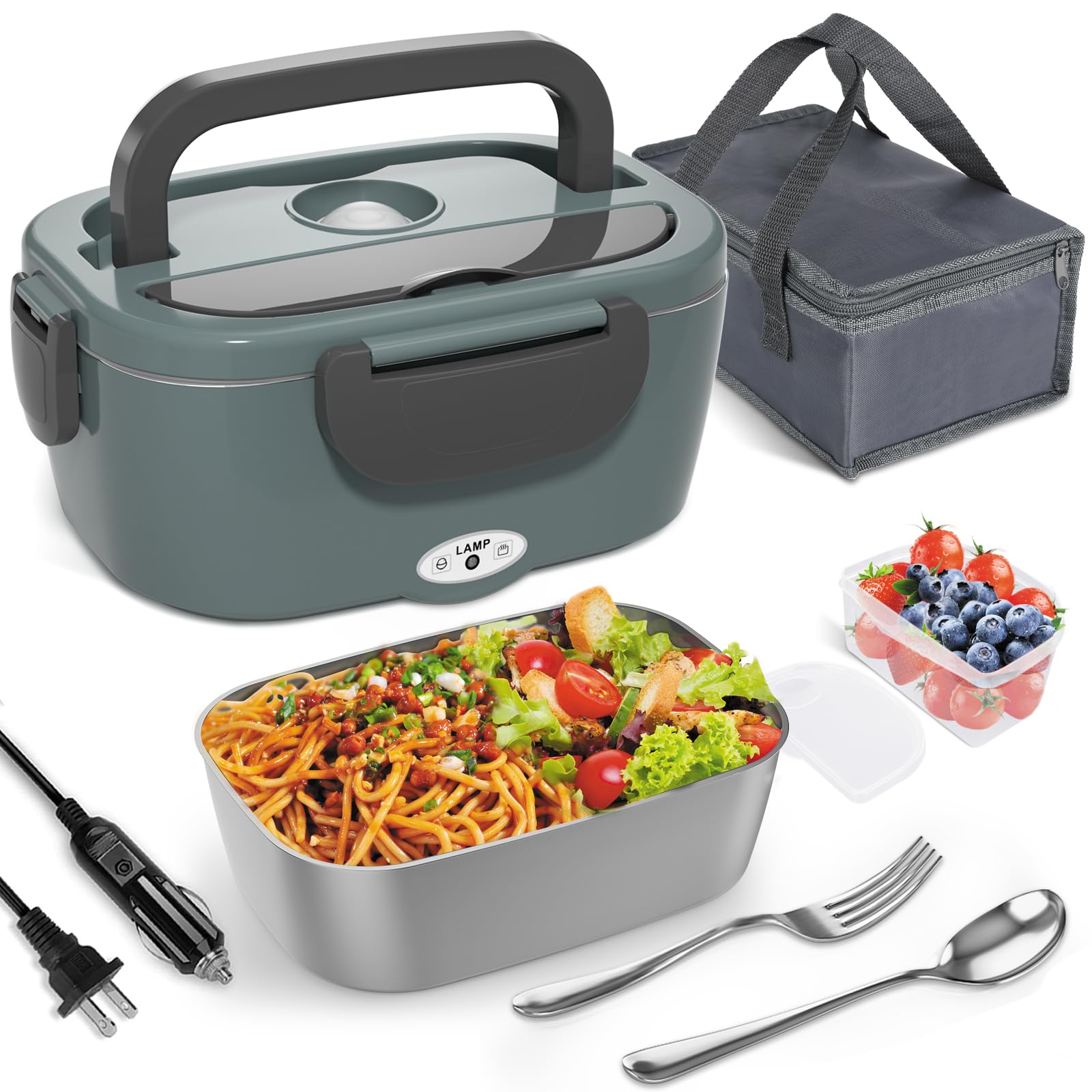 Monteka Electric Lunch Box Food Heater - Leakproof Portable Food Warmer ...