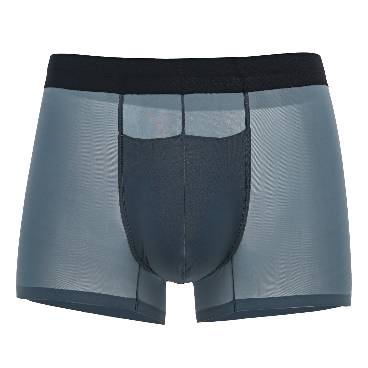 MU BAMBOO Soft Thin Men\'s Underwear Light Breathable Sports-Inspired Comfortable Boxer Shorts Quick-Drying Boxer-Brief Grey Blue XXL