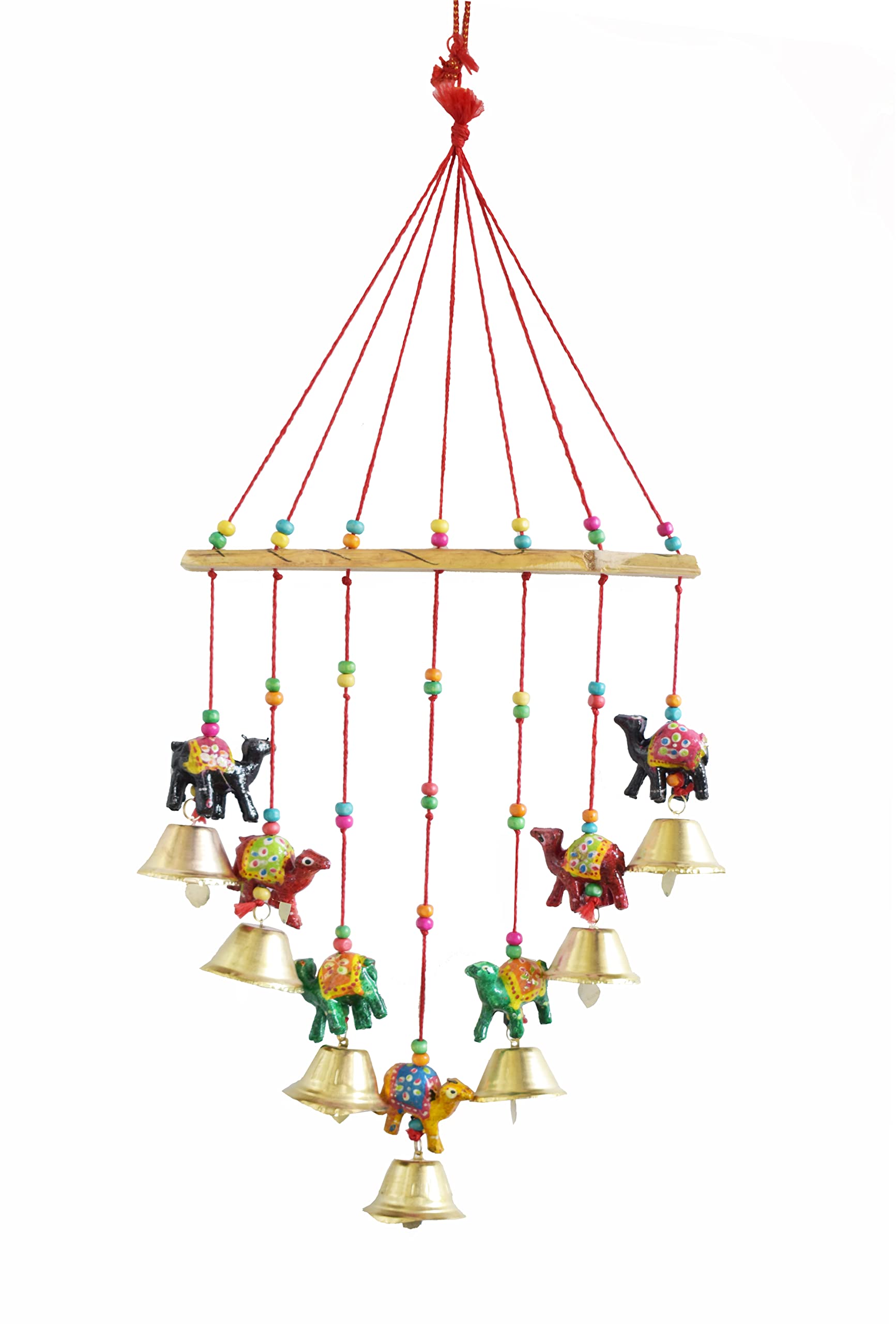 Colorful Camel Windchimes Jhoomar Hanging for Home Door, Wall, Temple, Bedroom, Decorative Accessories for Party, Festival Decor, Wedding, Christmas Festivities Gift Size:- 20 Inch (Camel)