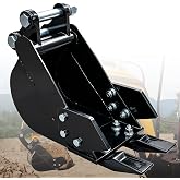 DANWIWEE 7.87" Mini Excavator Narrow Bucket Attachment, Trenching Bucket | 200mm Narrow Digging Bucket, Hole Diameter 0.98&ldquo;, Center Wheelbase 3.54&rdquo;, Trenching Digger Bucket Removable Bucket Teeth
