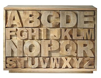 The Attic Alphabet Chest of 18 Drawers (Brown)