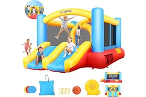 AKEYDIY Bounce House for Kids,13 x 12ft Obstacle Course Bounce House Jump 'n Slide for 3-12 yr Kids, Inflatable Bouncy House with Double Slides&Large Bounce Area - Bouncy Castle for Indoor/Backyard
