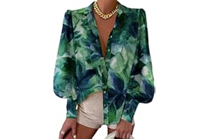 BTFBM Women Fashion Button Down Shirts V Neck Printed Solid Boho Long Sleeve Blouses Dressy Casual Summer Fall Tops