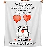 Hahafelt Valentine's Day Gifts for Him/her, Penguin Blanket Valentines Gift for Boyfriend/Girlfriend 60"x50", Husband Wife Birthday Blanket, Wedding for Men/Women, I Love You Gift