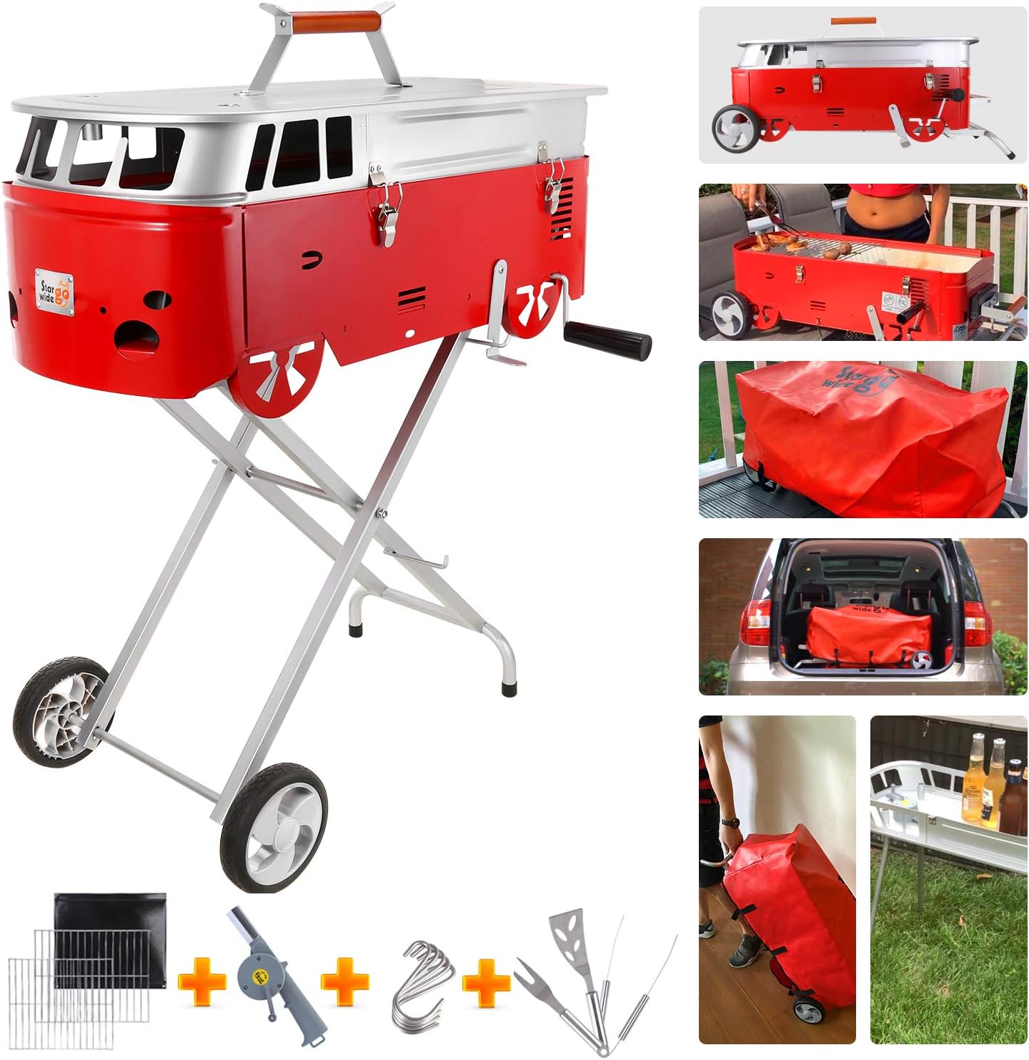 Starwide go Charcoal Grill in Backyard Garden