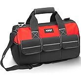 TOPEX 16-inch Tool Bag Multi-pocket Tool Organizer High Bearing Wide Mouth Tool Bag with Adjustable Shoulder Strap with 8 Poc