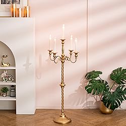Sziqiqi Gold Floor Candelabra Candle Holder for