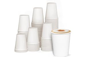 GUSTO [8 oz - 100 Count] Disposable White Paper Cups, Hot Coffee Cups - Eco-Friendly Hot Cups - Formerly Comfy Package