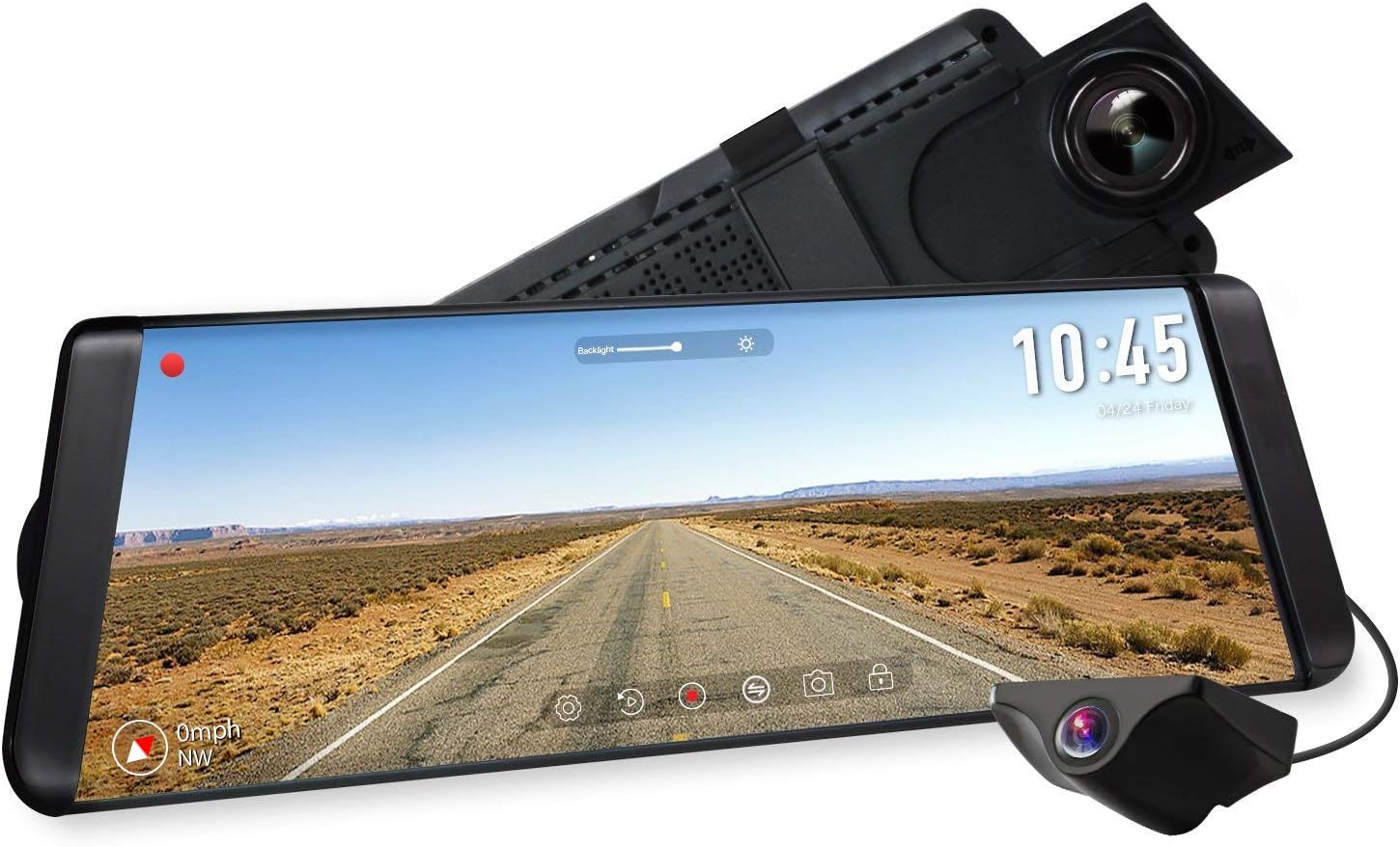 AUTOVOX X2 Mirror Dash Cam with 9.88" Streaming Media 1296P FHD Touch