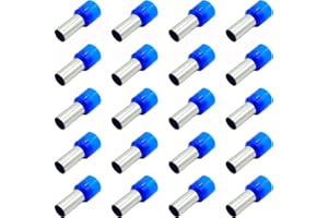 SIXQJZML 20Pcs AWG4 / 25mm² Wire Ferrules Copper Crimp Connectors,VE25-16,Wire Crimping Tool Kit,Insulated Cord Pin End Terminal Assortment Kit,for Car Audio, Electronics, Communication Equipment,Blue
