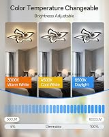 YUNLONG Smart Ceiling Fan with Lights Alexa Google Assistant Black view 3