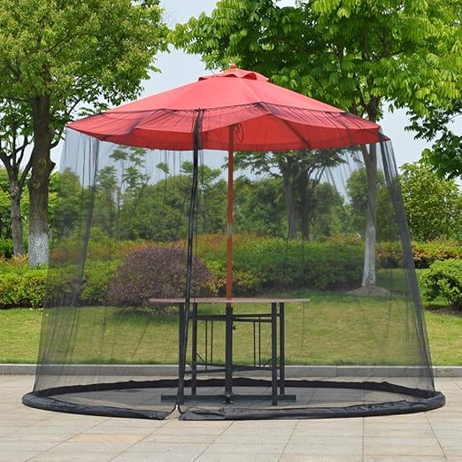Suitable For Outdoor Patio Camping Umbrella Height And Diameter Adjustable Parasol Mosquito Net Cover Netting Cover With Zipper Yong 11ft Garden Umbrella Table Screen Patio Lawn Garden Umbrella Covers