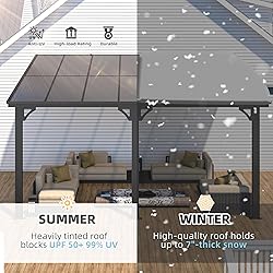 AECOJOY 10' x 14' Adjustable Height Outdoor Lean to
