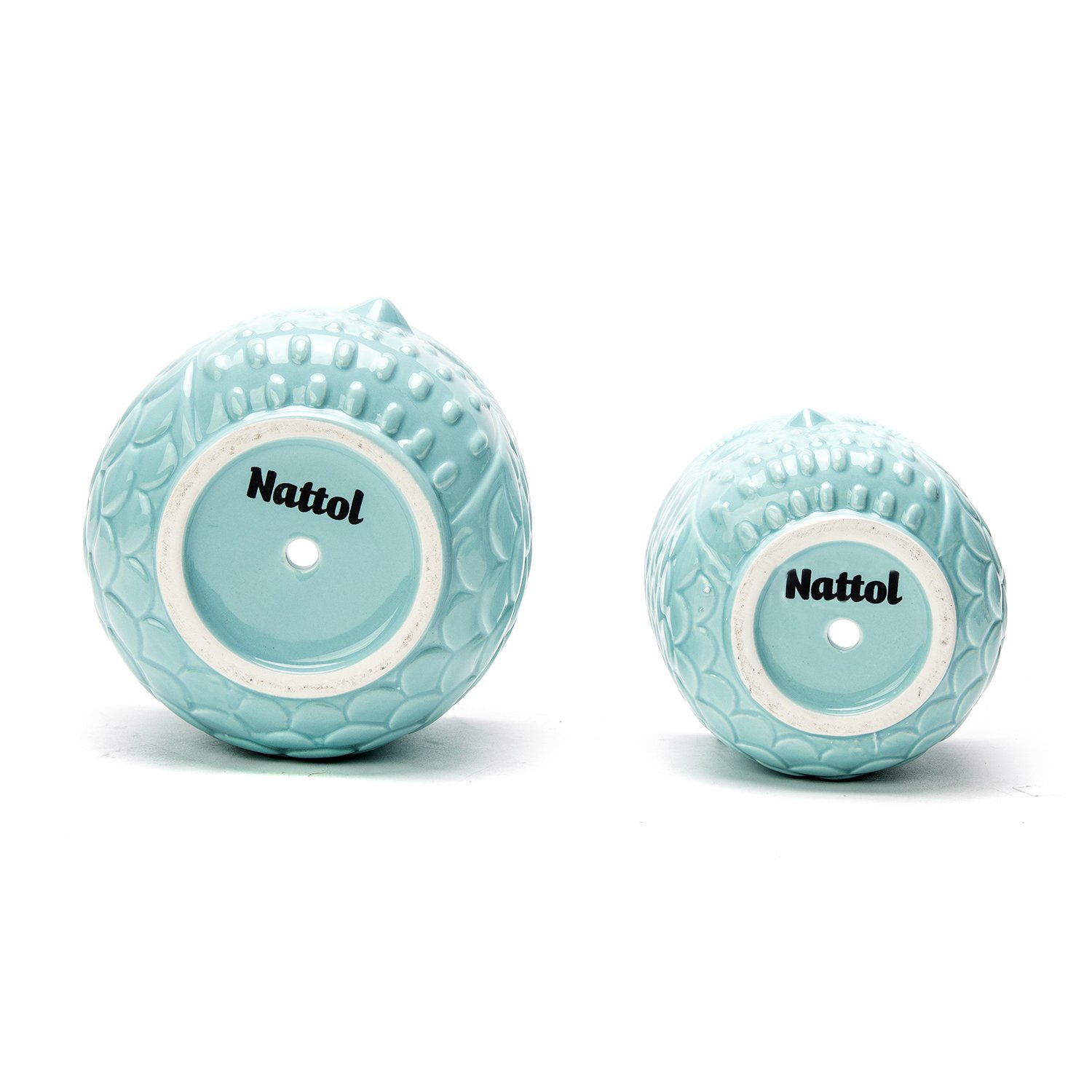 Nattol Owl Succulent Planter, Turquoise Animal Ceramic Planter Pots with Drainage, Set of 2 - Image 6
