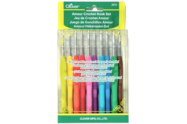 Clover 3672 Amour Crochet Hook Set, 10 sizes