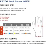 KAYGO KG15P PU Coated Work Gloves 12 Pairs M Black Nylon Liner Precision view 6