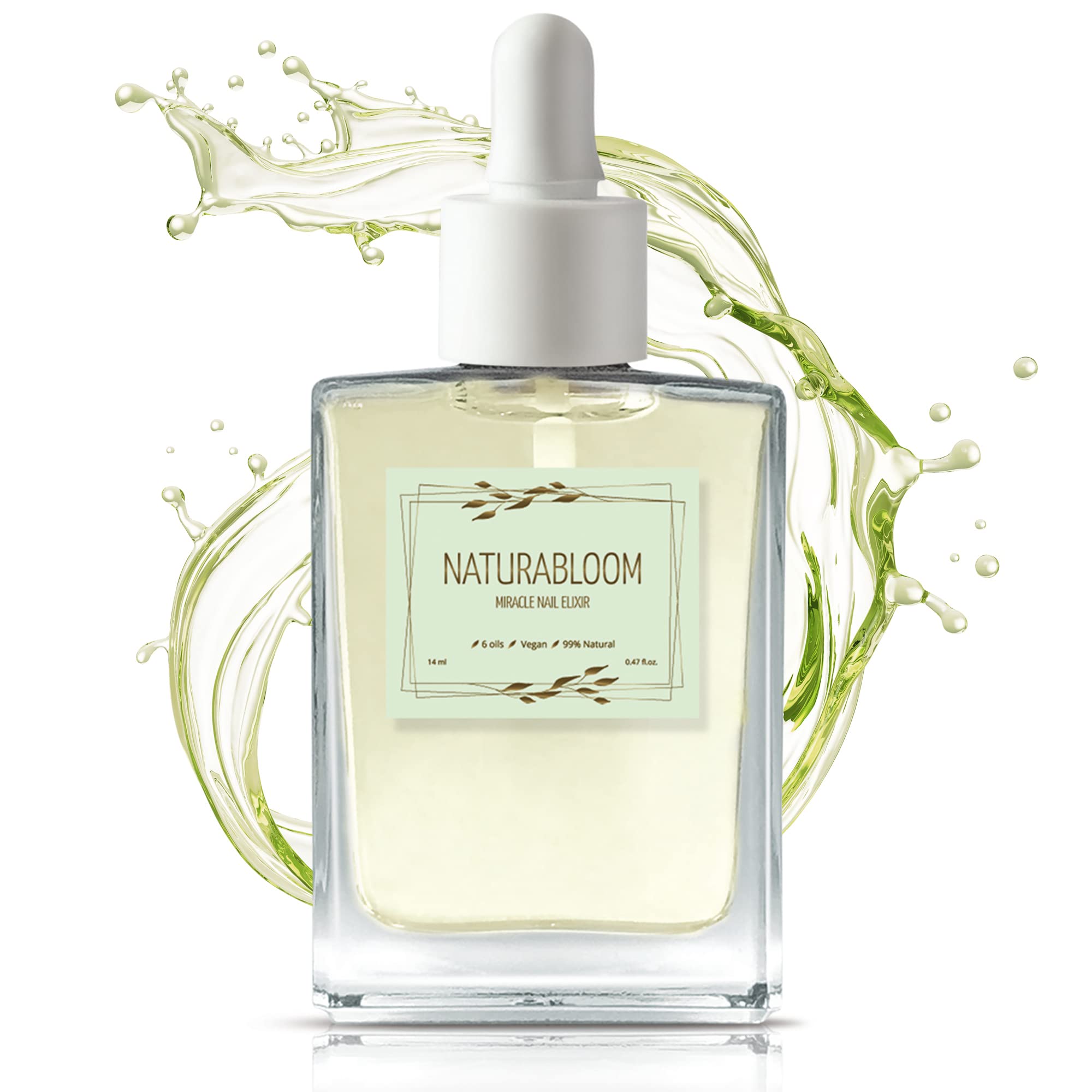 NATURABLOOM Miracle Nail Elixir - Nail Repair Oil, 99% Natural, Vegan Nail Growth & Strengthener