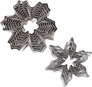 HAPY SHOP Snowflake Cookie Cutters Set 14 PCS Stainless Steel Snowflake Shaped Molds Cake Candy Food Cutters Fondant Decorating Tool for Christmas and Winter Holiday
