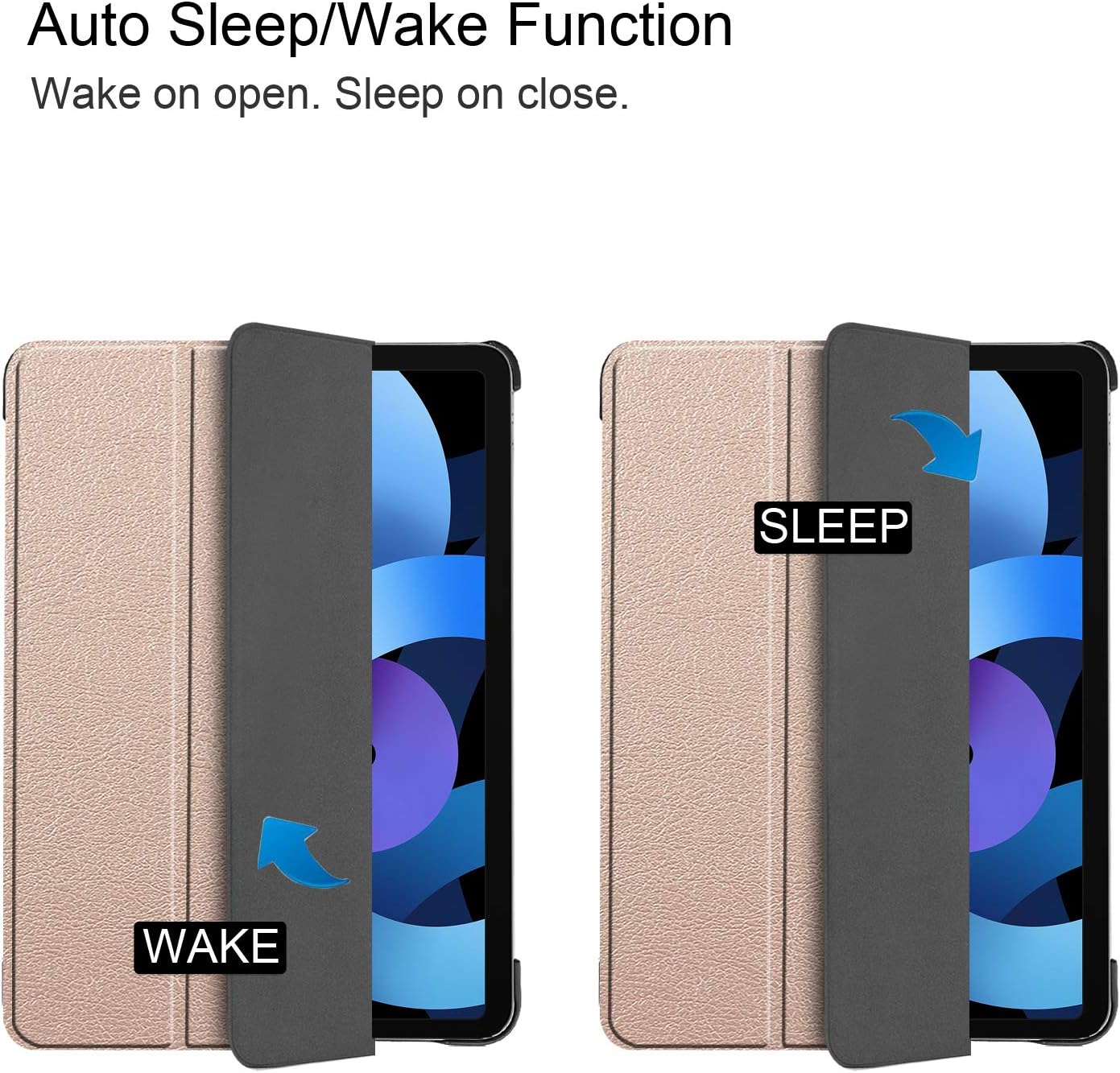 Lobwerk Case for Apple iPad Air 4 2020 4th Generation 10.9 Inch Protective Case with Stand Function and Auto Sleep/Wake Function Gold - Image 3
