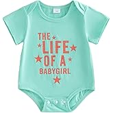 CREAIRY Newborn Baby Girl Outfits The Life Of A Baby Girl Short Sleeve Bubble Romper Shirt Oversized Bodysuit Summer Clothes