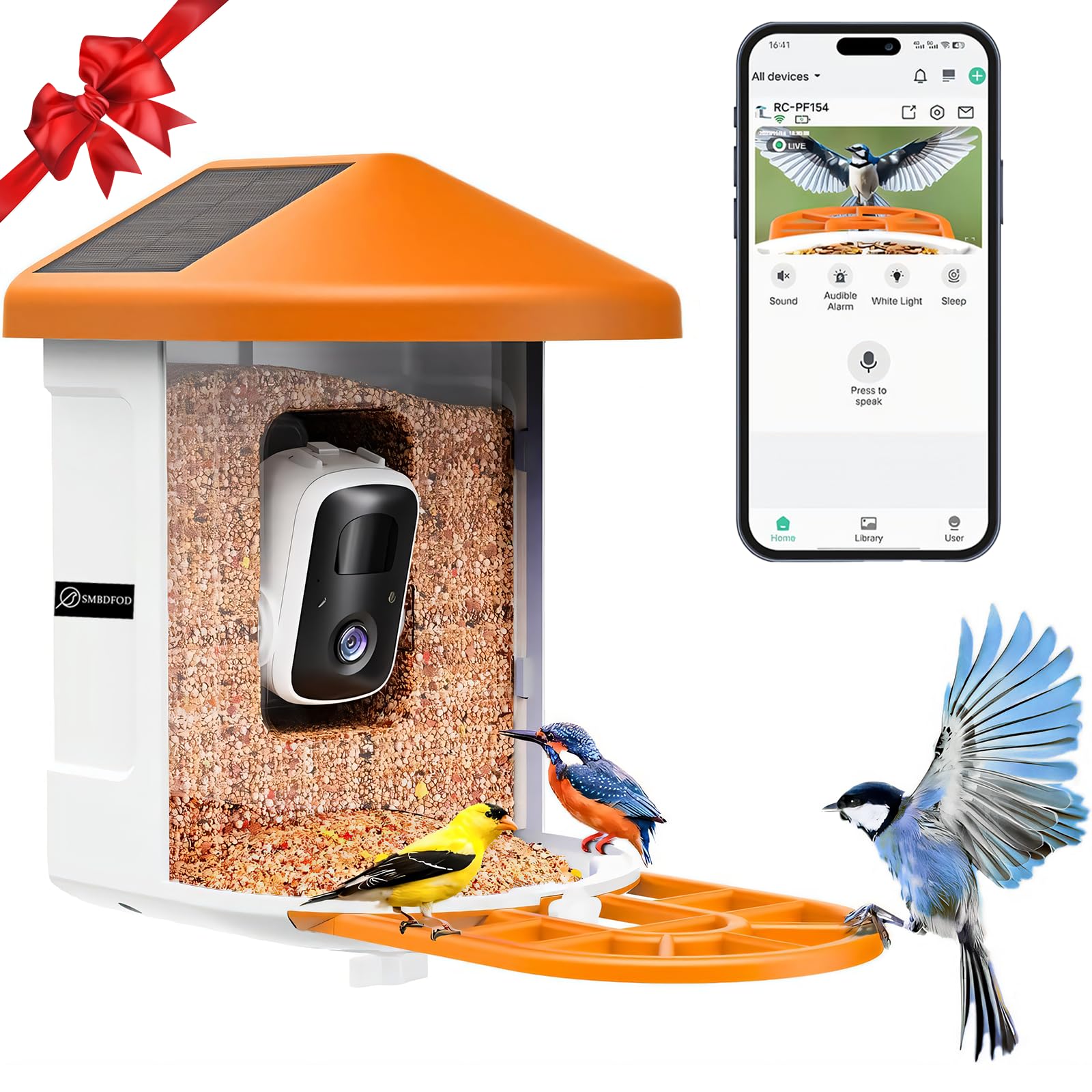 Photo 1 of Bird Feeder with Camera Solar Powered, AI Identify Bird Species, Smart Bird Feeder Camera Wireless Outdoor, Auto Capture Bird Video Motion Detection & App Live Video, Ideal Gift for Bird Lover