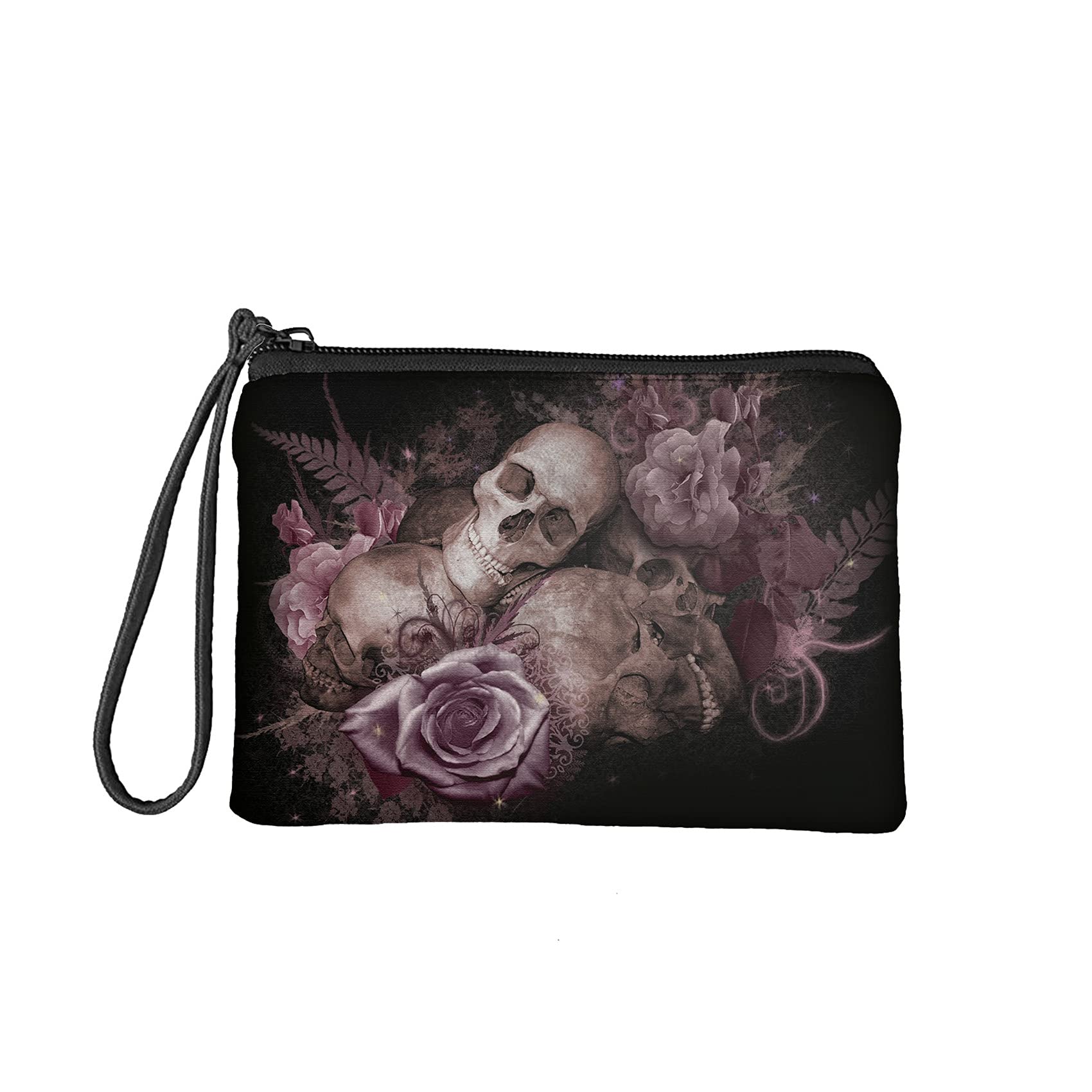 Belidome Skull Rose Coin Wallet Purse for Women Soft Protable Bag Reusable