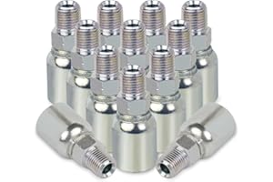 AKM 12 PCS 1/2" Hose x 1/2" NPTF Male Pipe Hydraulic Hose Crimp Fitting Ends