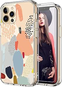 Amazon Com Icedio For Iphone 12 Pro Max Case With Screen Protector Fashionable Multi Colored Painting Patterns For Girls Women Slim Fit Clear Tpu Cover Protective Phone Case For Iphone 12 Pro Max 6 7