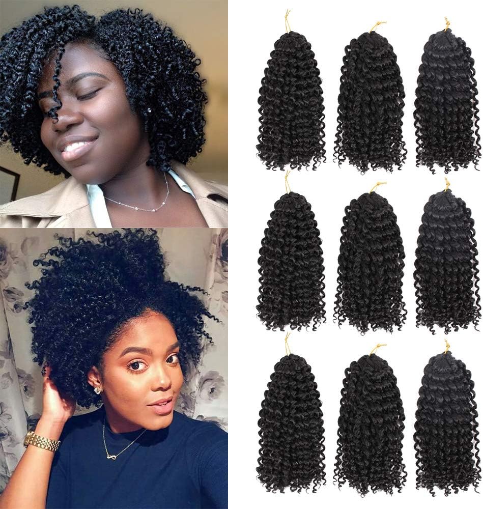9 Bundles/Lot Marlybob Crochet Hair Crochet Braids Curly Hair 8 Inch Synthetic Afro Kinky Curly Braiding Hair Extensions(24Strands)