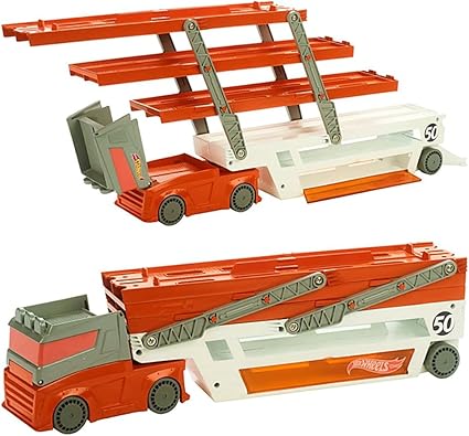 Amazon.com: Weka Big Cool Hot Wheels Mega Hauler ampliable de 6 capas niveles contenedor vehículos, camiones, coches contener hasta 50 coches Transporter Juguete de regalo: Toys \u0026 Games