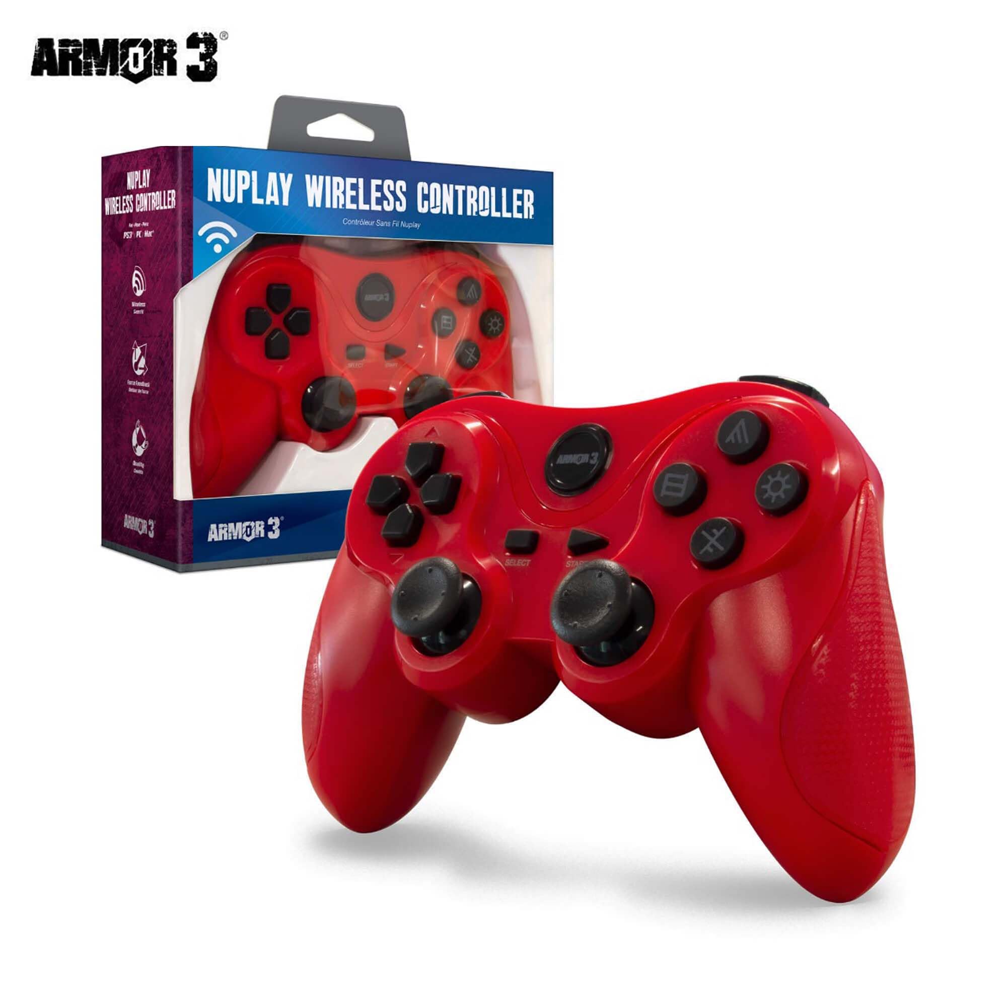 Armor3 "Nuplay" Wireless Game Controller for PS3 (Red)