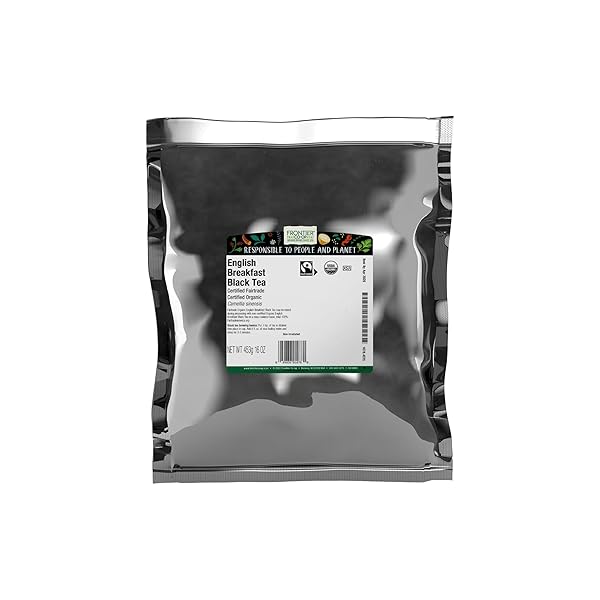 FRONTIER CO-OP ENGLISH BREAKFAST BLACK TEA, 1-POUND BULK, FULL, ROBUST, MALTY FLAVOR, KOSHER, ORGANIC, NON ETO