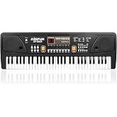 LeeQee 61 Keys Piano Keyboard for Kids &amp; Beginners with Microphone, Black | 16 Tones 8 Rhythms, Record and Playback, USB or Battery Powered, Stereo Speakers, Learning Musical Toy for Ages 3-12
