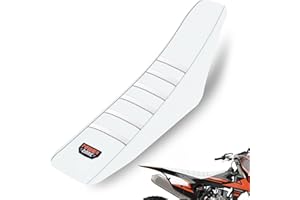 MCHMFG Universal Ribbed Dirt Bike Seat Cover - Gripper Soft Seat Cover for Most Dirt Pit Bike Motorcycle (All White)