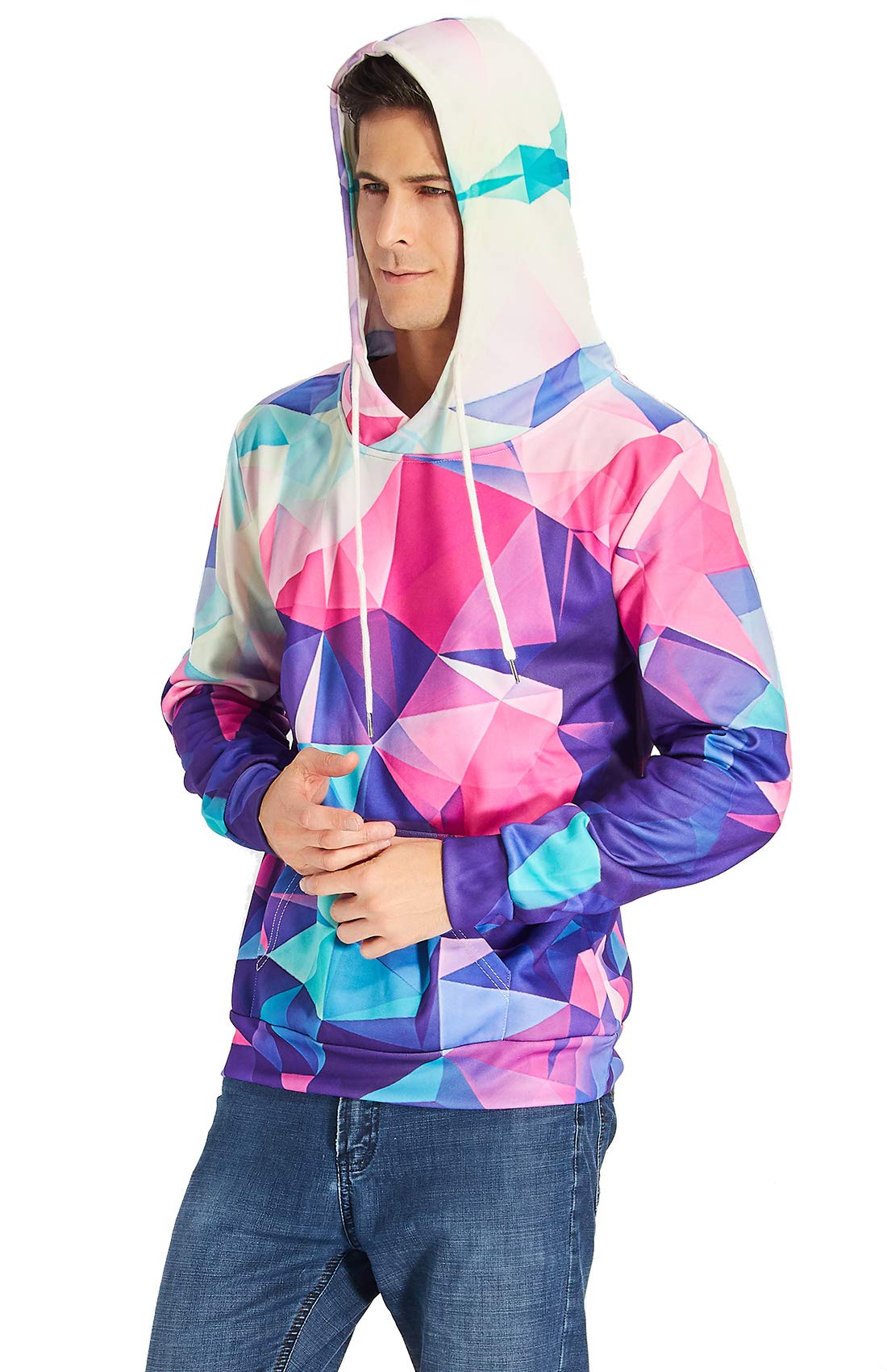 RAISEVERN Unisex Bunte Geometry Druck beiläufige Art und Weise T Shirt Kleidung